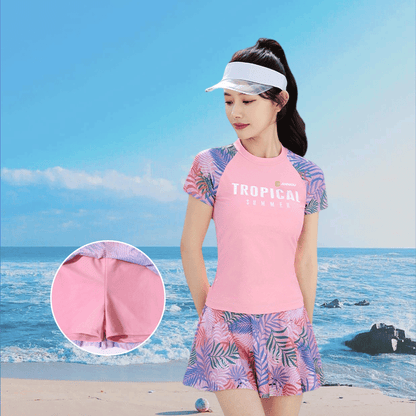 Printed Two-Piece Swim Skirt Set
