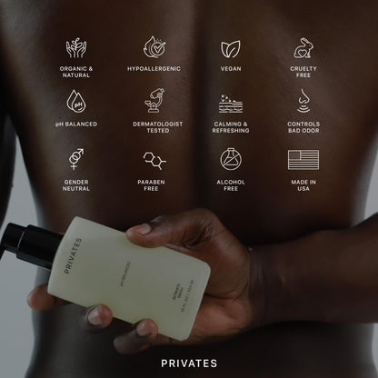 PRIVATES pH-Balanced Intimate Wash - Fragrance-Free, Gender-Neutral, 10 oz