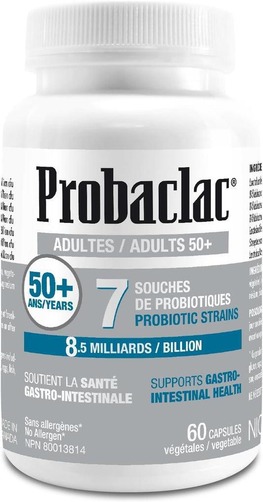 Probaclac بروبيوتيك لما فوق 50 عامًا – صحة الجهاز الهضمي وتخفيف الانتفاخ | 7 سلالات