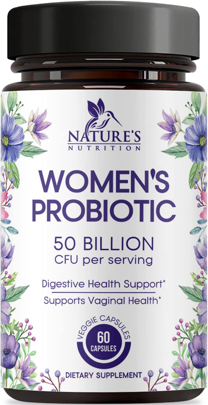 Probiotics for Women’s Digestive Health – 50 Billion CFU, 5 Strains, Urinary & Vaginal Support | USA Bottled