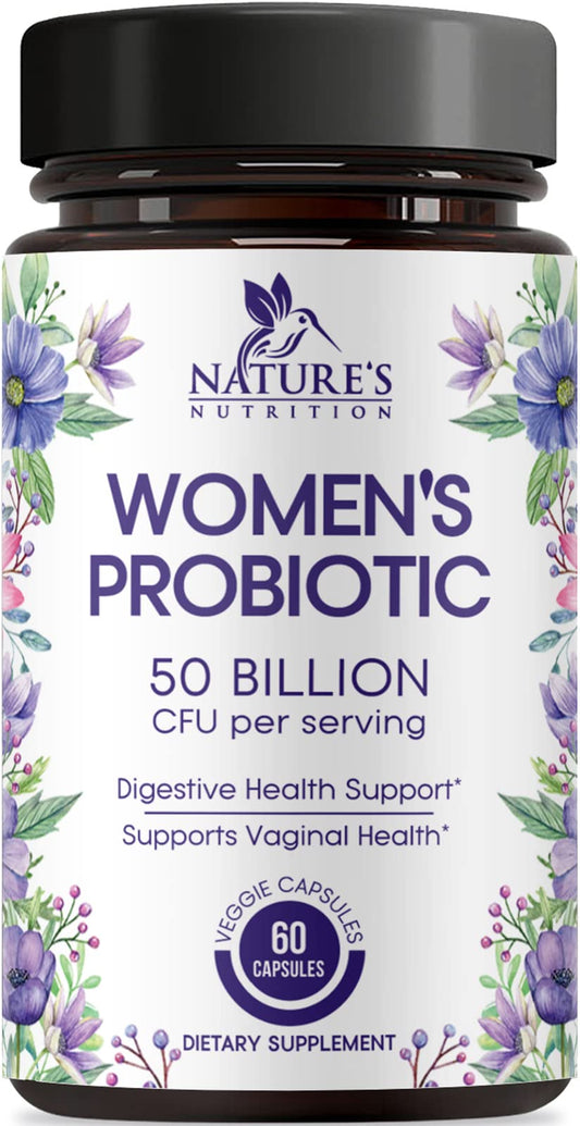 Probiotics for Women’s Digestive Health – 50 Billion CFU, 5 Strains, Urinary & Vaginal Support | USA Bottled