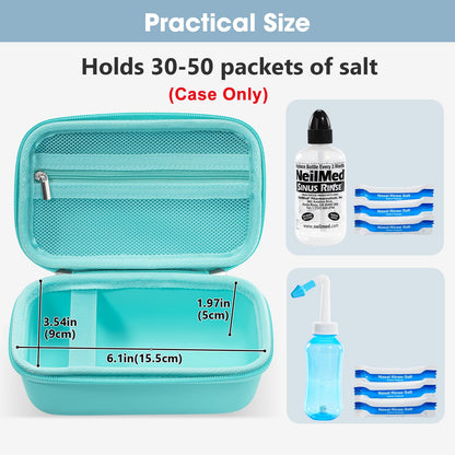 ProCase Travel Case for NeilMed Sinus Rinse Packets – Turquoise, Waterproof & Shockproof