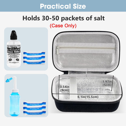 ProCase Travel Case for NeilMed Sinus Rinse Packets – Portable Carrying Bag for Nasal Rinse Kit (Black)
