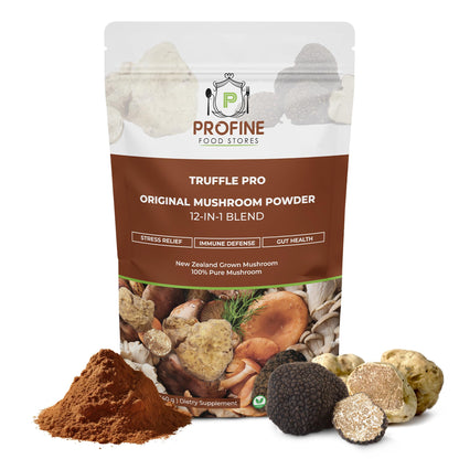 PROFINE Truffle PRO Mushroom Powder 12-in-1 – Organic, Black & White Truffle, 2 g Serving