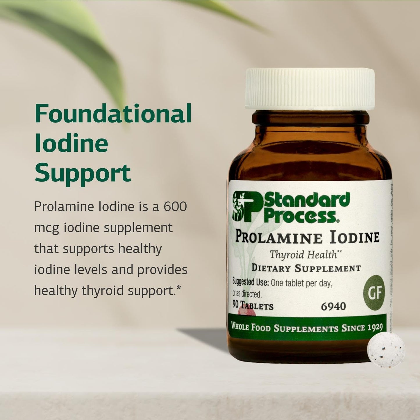 Standard Process Prolamine Iodine – Thyroid Health Supplement (90 Tablets)