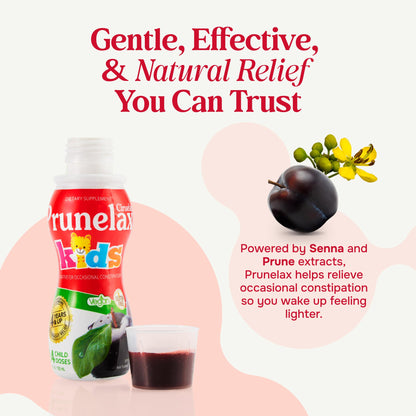 Prunelax Ciruelax Regular Strength Kids Liquid Laxative – Overnight Relief, Senna, Vegan & Gluten-Free