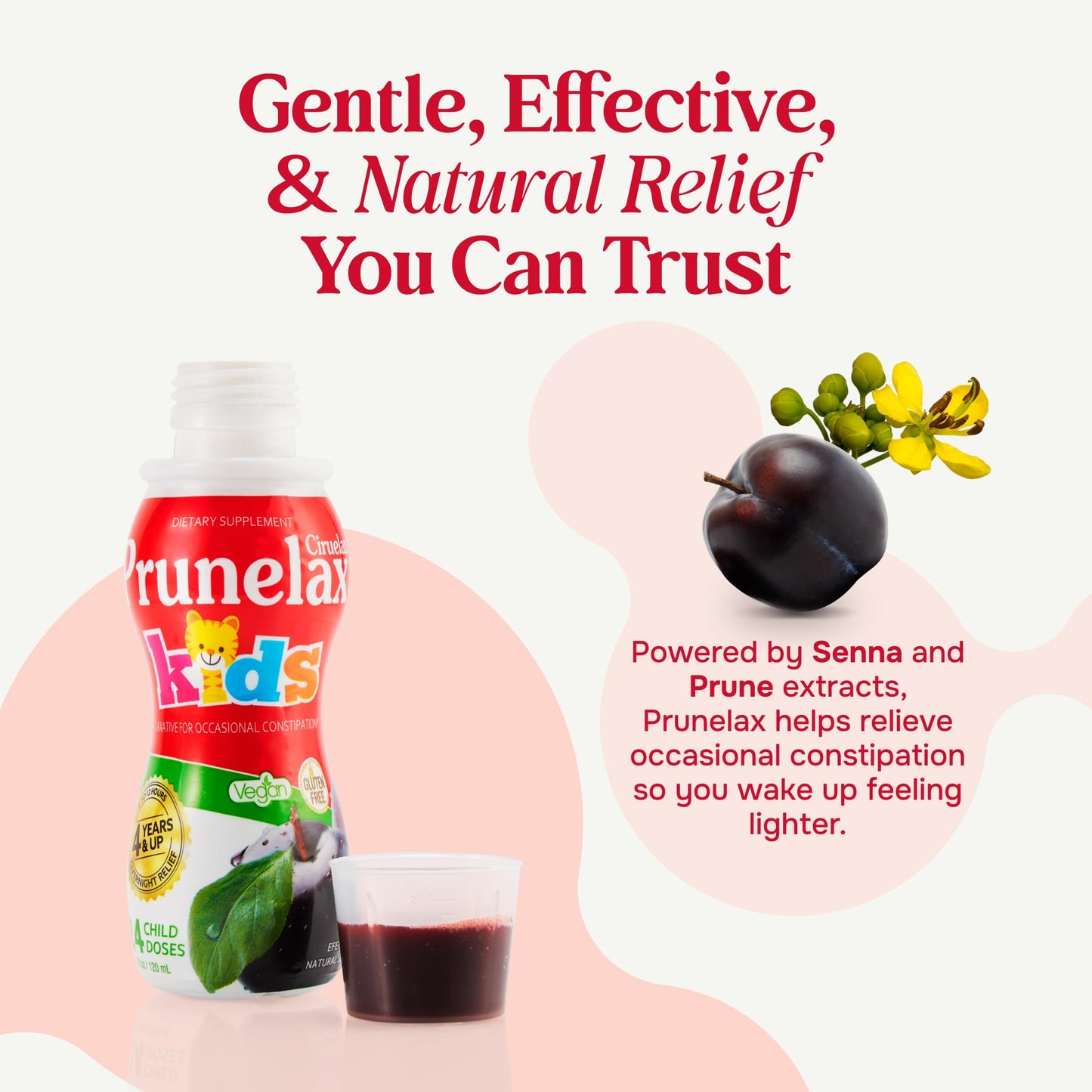 Prunelax Ciruelax Regular Strength Kids Liquid Laxative – Overnight Relief, Senna, Vegan & Gluten-Free