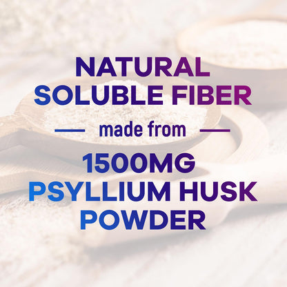 Psyllium Husk Fiber 1500mg – Vegan Prebiotic, Sugar-Free & Gluten-Free | 120 Capsules
