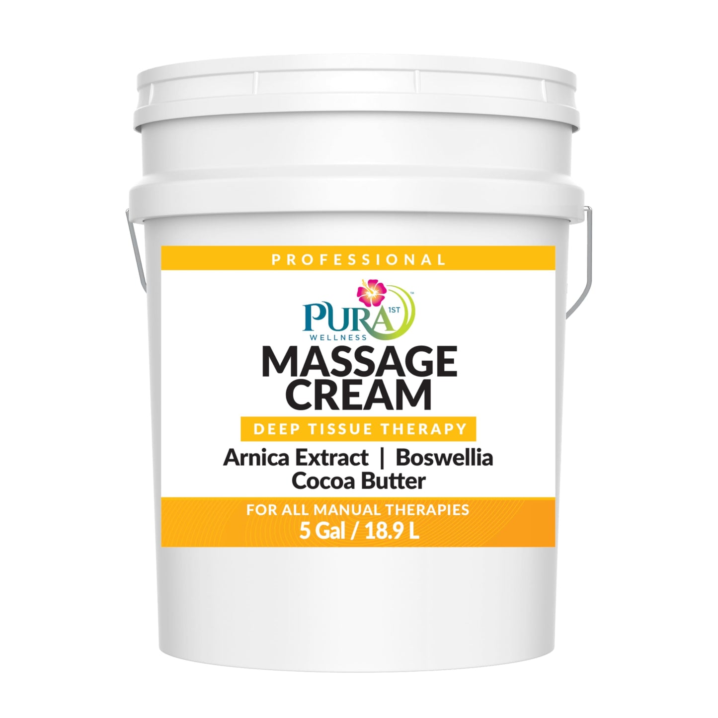 PURA 1st Deep Tissue Therapy Massage Cream – Unscented, Natural Ingredients, 4 oz Pump Jar