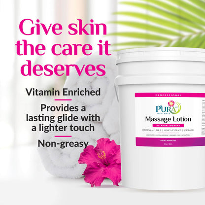 PURA 1st Vitamin Therapy Massage Lotion – 5 Gallon Unscented, Vitamin E, Hypoallergenic