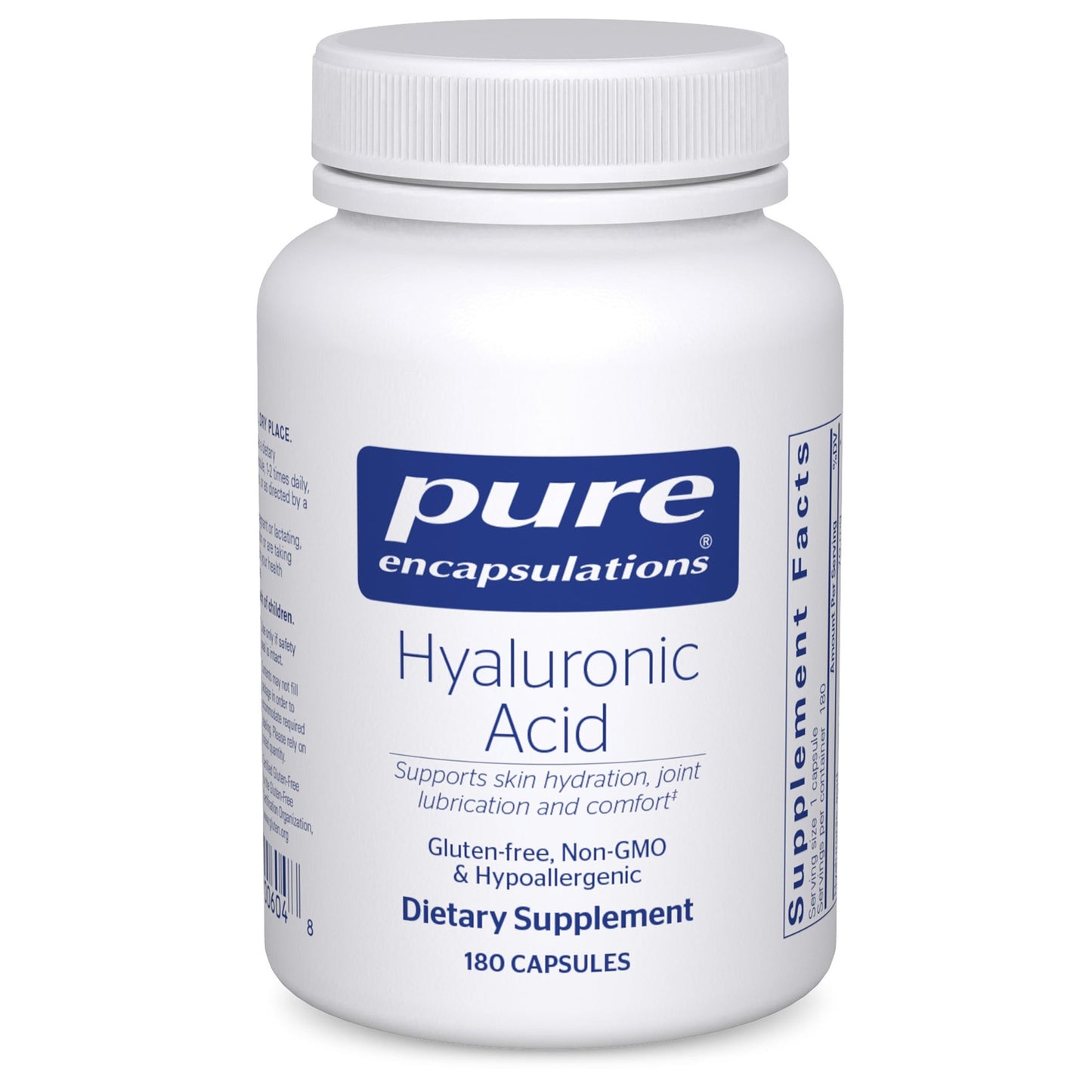 Pure Encapsulations Hyaluronic Acid | Skin Hydration & Joint Support | Gluten Free, Vegan & Non-GMO | 180 Capsules