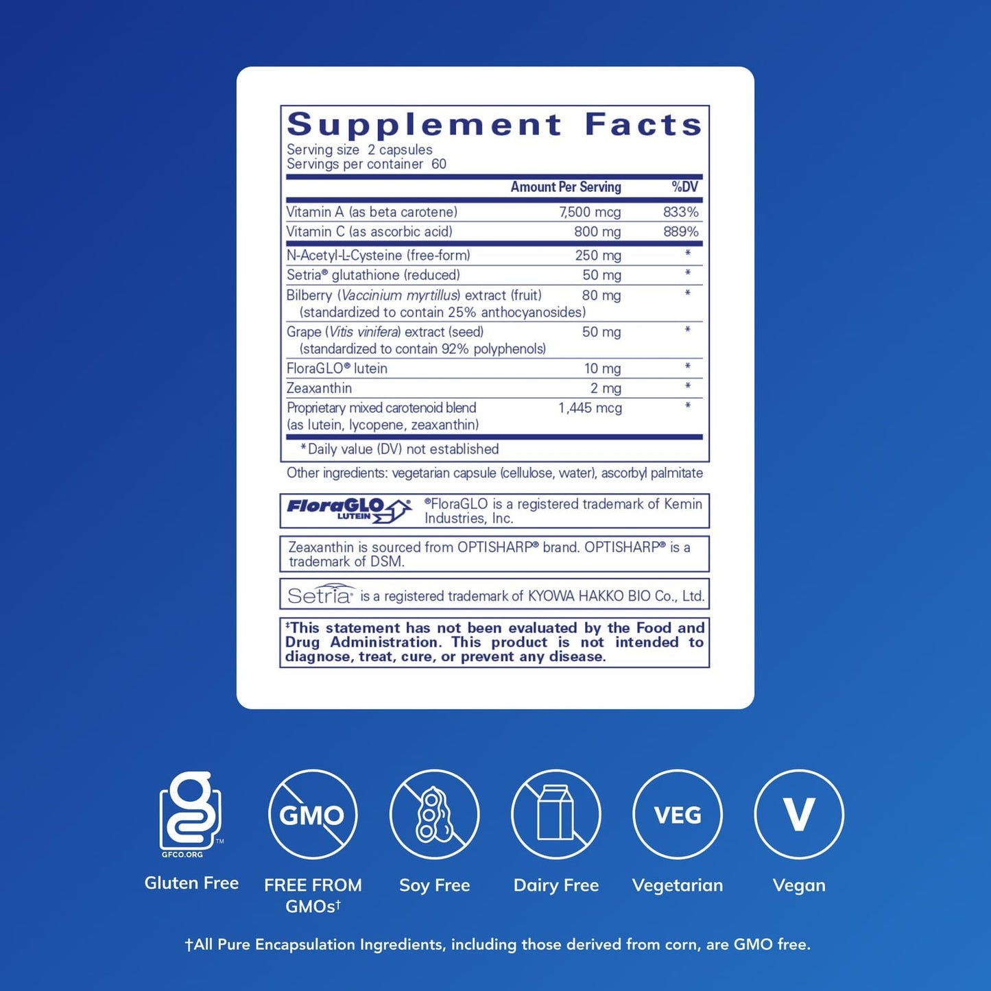 Pure Encapsulations Macular Support Formula | Hypoallergenic, Enhanced Antioxidant Formula for Healthy Eyes | 120 Capsules