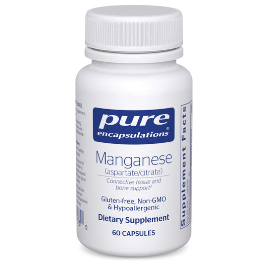 Pure Encapsulations المنجنيز (أسبارتات/سترات) - معدن نادر لا يسبب الحساسية للنسيج الضام والعظام | 60 كبسولة