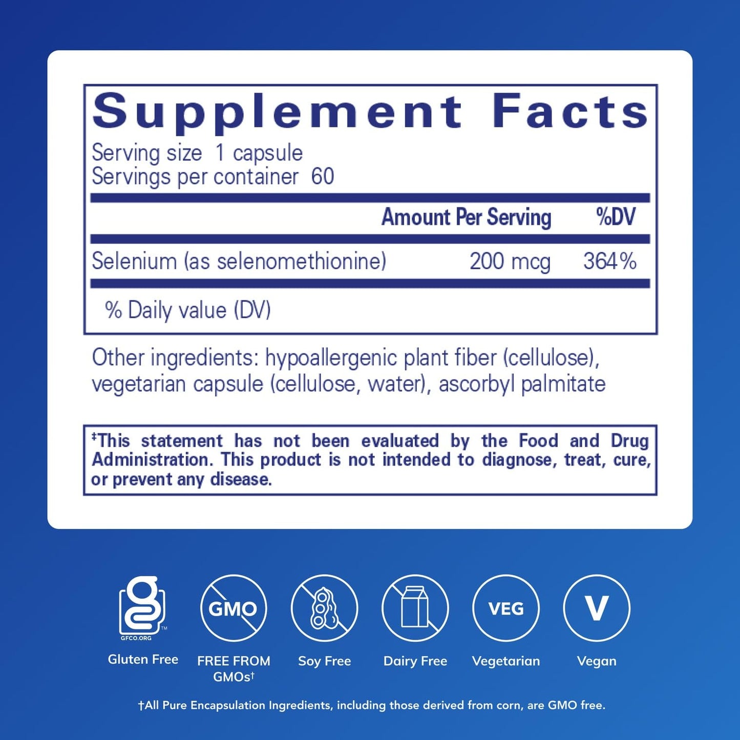 Pure Encapsulations Selenium – 200 mcg – Immune Support & Antioxidant Defense – 60 Capsules