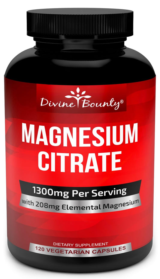 Magnesio Citrato Puro Capsule 1300mg - 120 Capsule Vegetariane