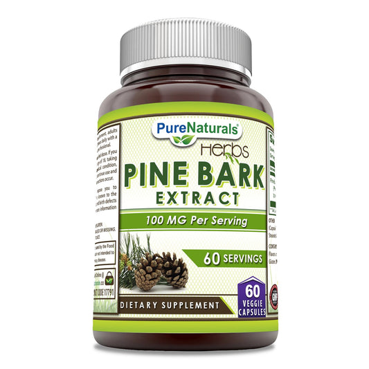 Pure Naturals Estratto di corteccia di pino 100 mg – 60 capsule vegetali | Senza OGM, senza glutine | Prodotto negli USA
