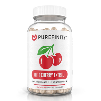 PUREFINITY Tart Cherry Capsules – Uric Acid Flush & Joint Support (30 Count) – Non-GMO, Gluten Free, Vegan