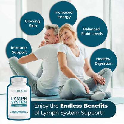 PUREHEALTH RESEARCH Lymph System Support — Lymphatic Drainage Supplement (360 Capsules)