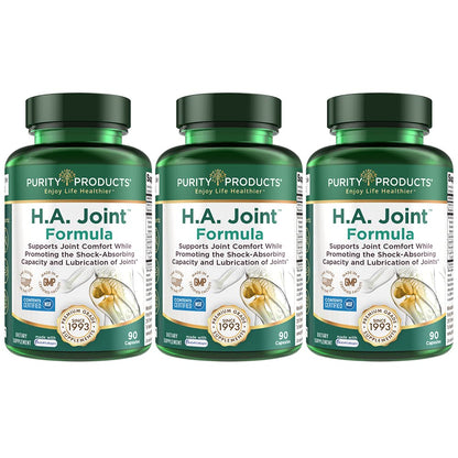 Purity Products HA Joint Formula – Hyaluronic Acid + BioCell Collagen, 5-Loxin & Olive Fruit Extract, 90 Capsules