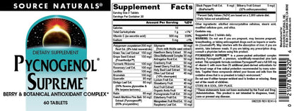 Source Naturals Pycnogenol Supreme: Berry & Botanical Antioxidant Complex | 60 Tablets