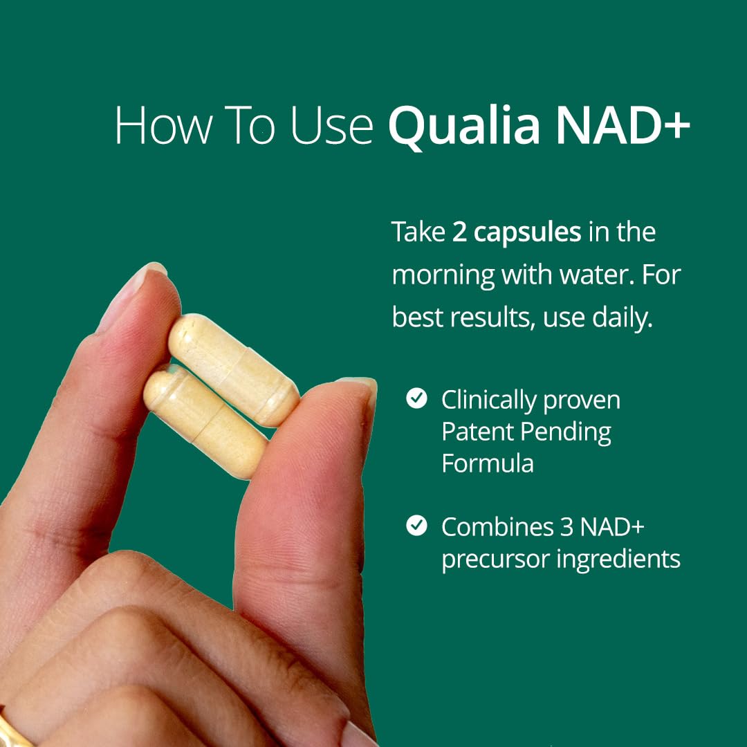 Qualia NAD Supplement — Clinically Proven NAD+ Boost to 67% | Elite NAD+ Formula