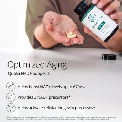Qualia NAD Supplement — Clinically Proven NAD+ Boost to 67% | Elite NAD+ Formula