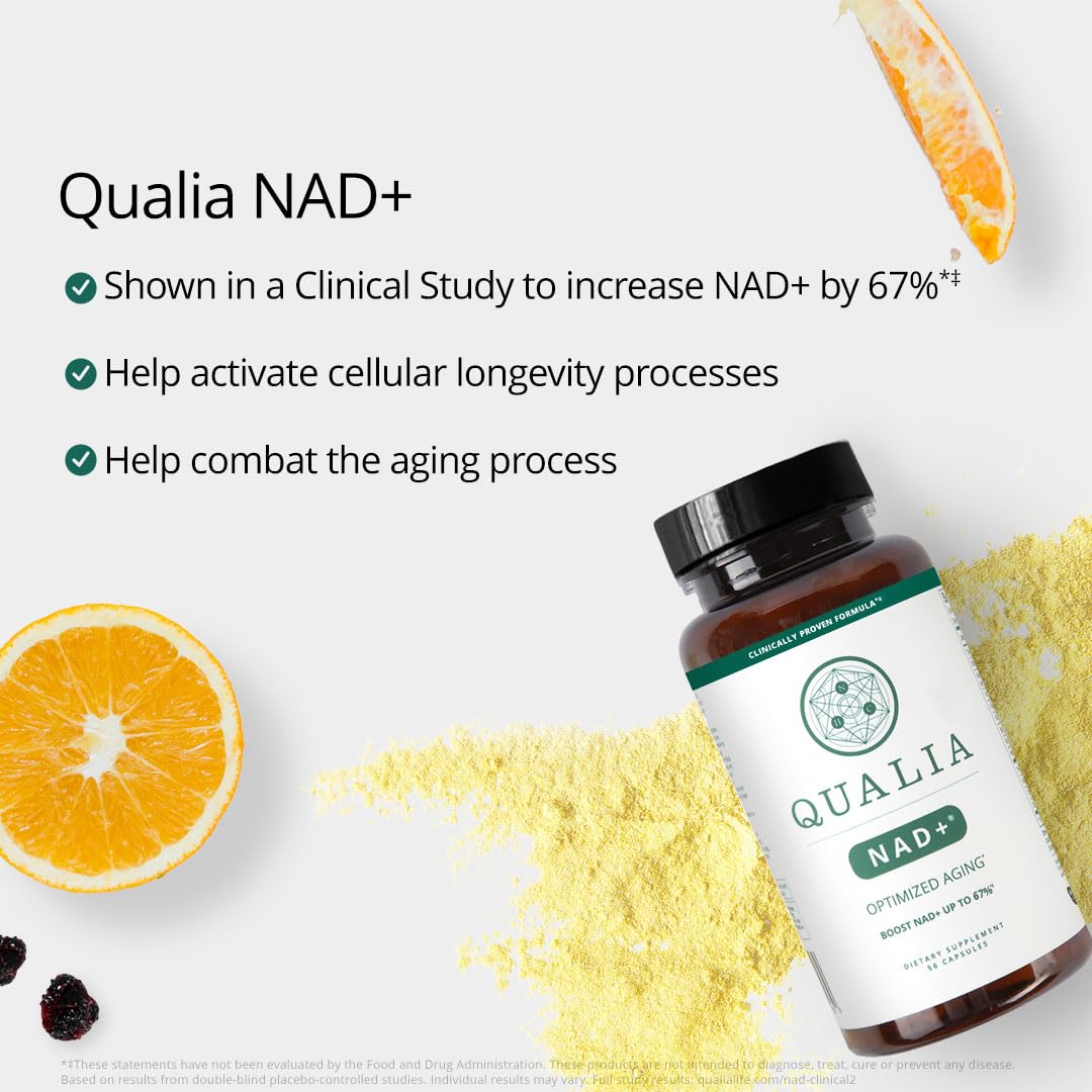 Qualia NAD Supplement — Clinically Proven NAD+ Boost to 67% | Elite NAD+ Formula