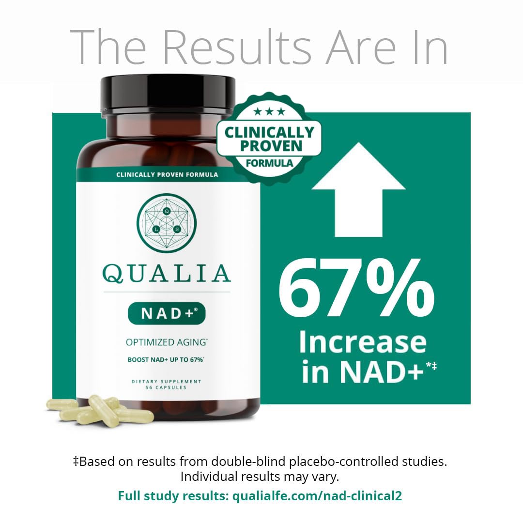 Qualia NAD Supplement — Clinically Proven NAD+ Boost to 67% | Elite NAD+ Formula