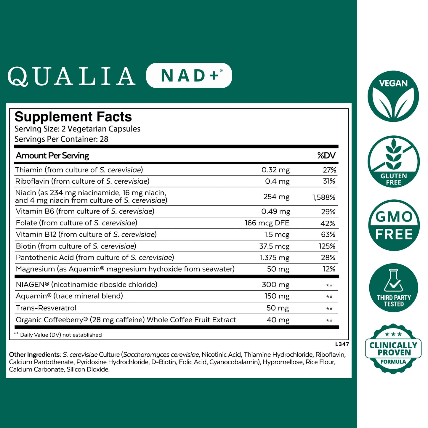 Qualia NAD Supplement — Clinically Proven NAD+ Boost Up to 67% | Elite NAD+ Booster