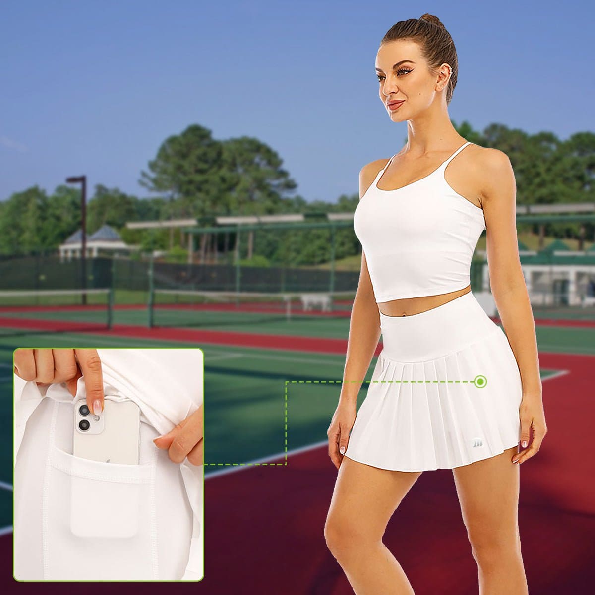 Quick Drying Pleated Tennis Skirt UPF 100