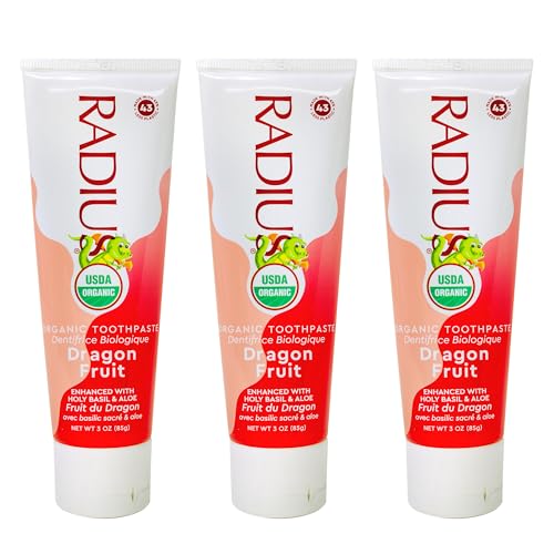 RADIUS USDA Organic Kids Toothpaste Dragon Fruit 3oz - Pack of 3