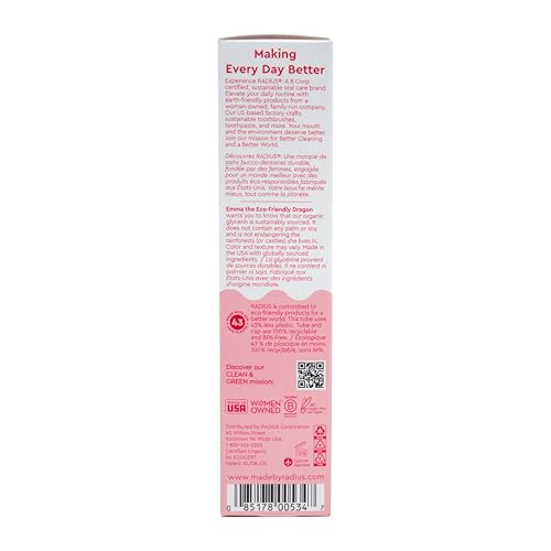 RADIUS USDA Organic Kids Toothpaste Dragon Fruit 3oz - Pack of 3
