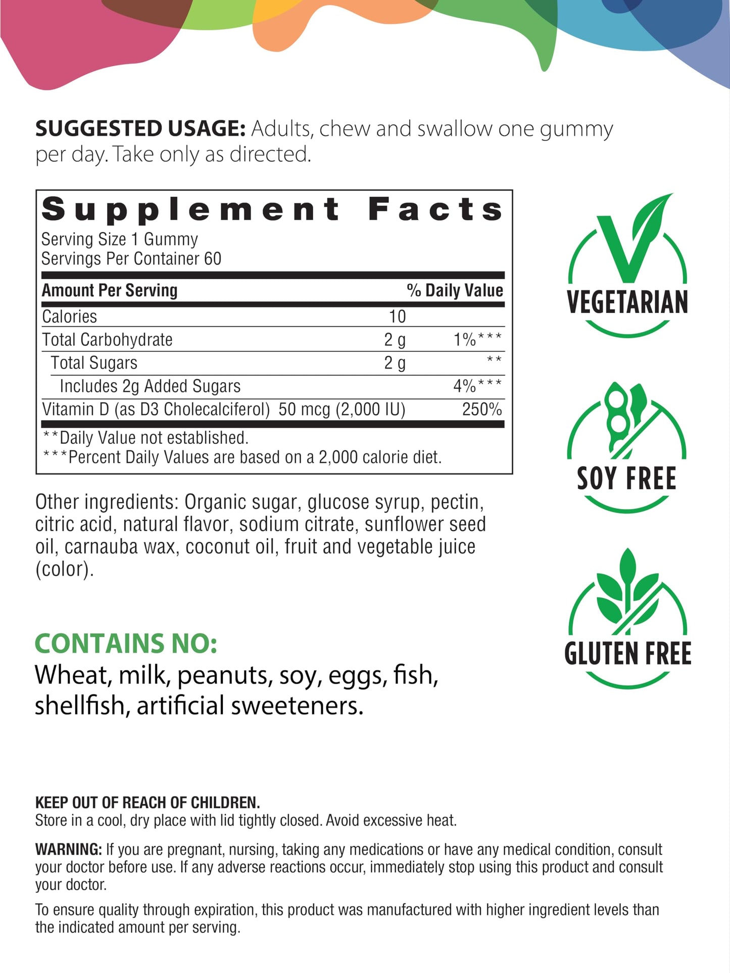 Rainbow Light Vitamin D3 Gummies 2000 IU – Immune Health & Strong Bones