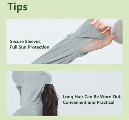 Raw Yarn Hooded Sun Protection Jacket