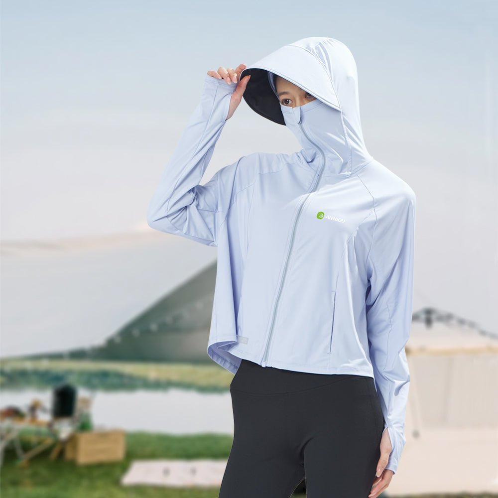 Raw Yarn Hooded Sun Protection Jacket