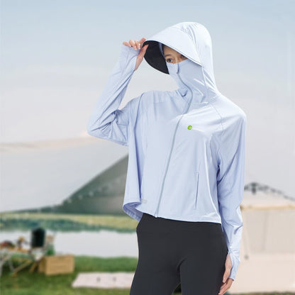 Raw Yarn Hooded Sun Protection Jacket
