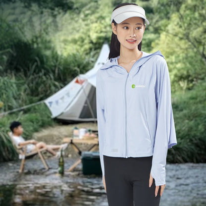 Raw Yarn Hooded Sun Protection Jacket