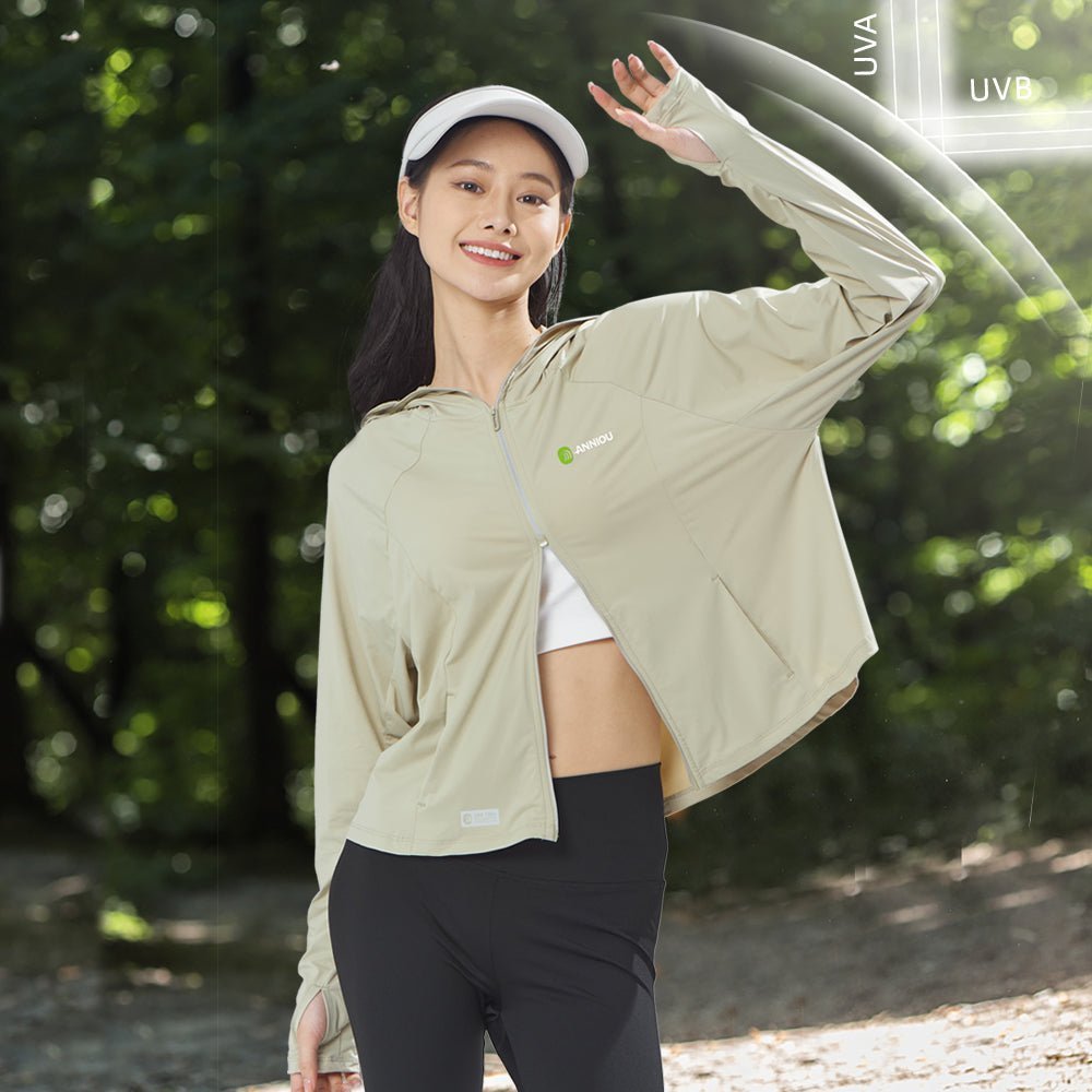 Raw Yarn Hooded Sun Protection Jacket