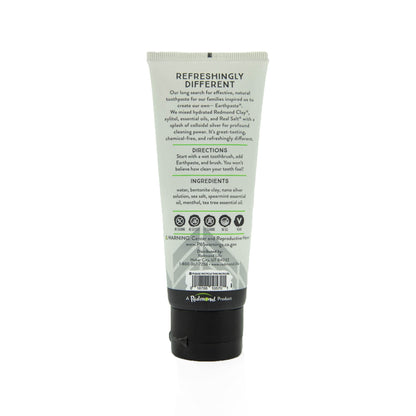 Redmond Earthpaste with Silver – Natural Non-Fluoride Toothpaste, 4 oz Tube (Unsweetened Spearmint)