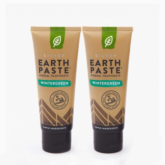 REDMOND Earthpaste Wintergreen – All Natural, Fluoride-Free Vegan Toothpaste (2 × 4 oz)