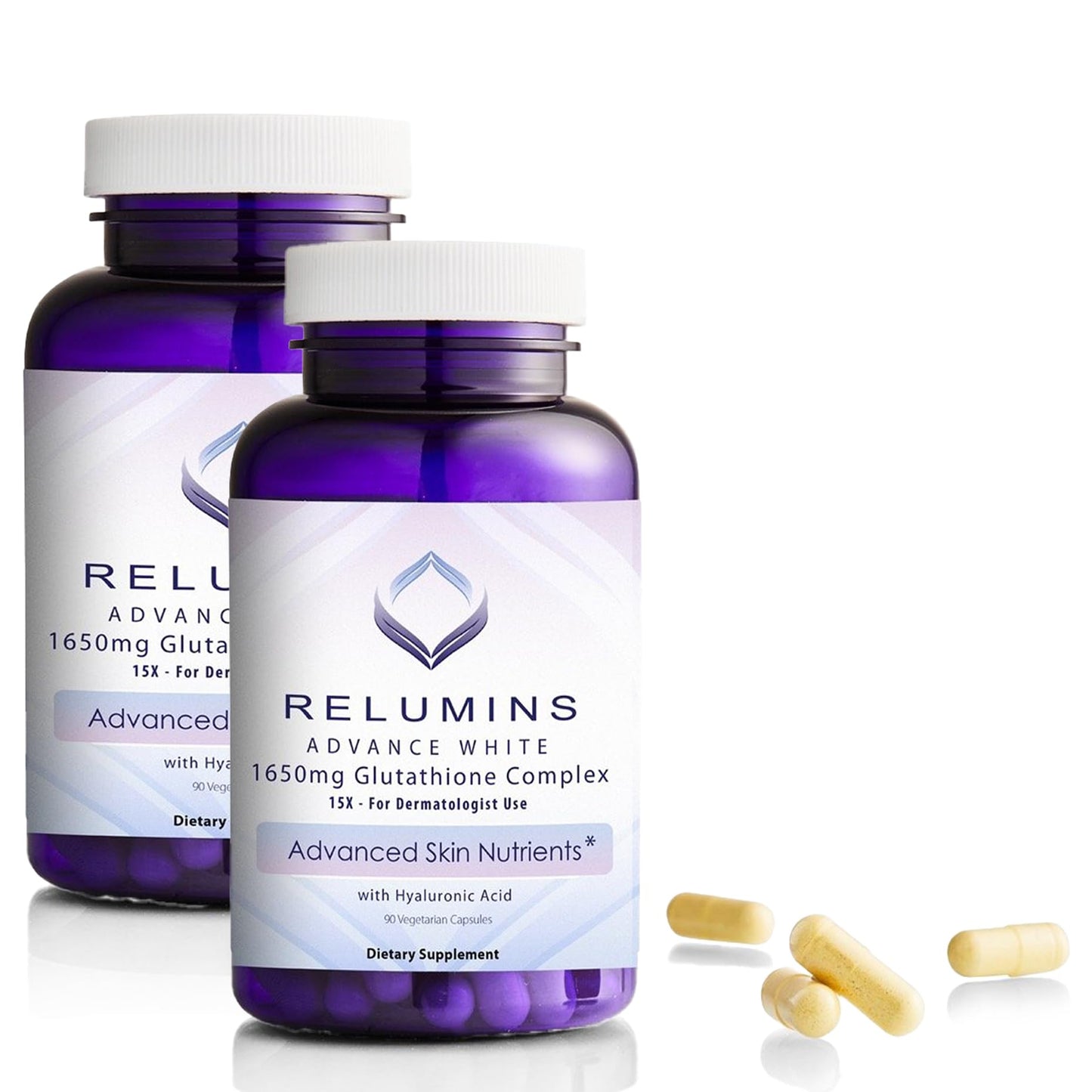 Relumins 1650mg Glutathione Complex with Hyaluronic – Spring Glow Essentials – Made in USA
