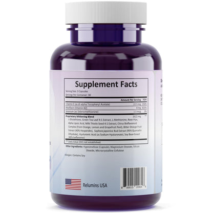 Relumins 1650mg Glutathione Complex with Hyaluronic – Spring Glow Essentials – Made in USA