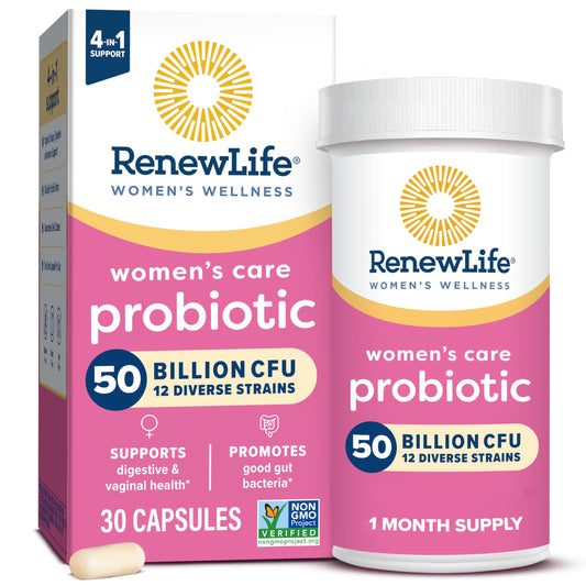 كبسولات بروبيوتيك Renew Life للنساء 50 مليار وحدة تشكيل مستعمرة - لصحة المهبل والمسالك البولية والجهاز الهضمي (30 كبسولة)