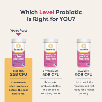 Renew Life Women's Probiotic Capsules – 25 Billion CFU, 12 Strains, Supports Vaginal pH Balance, Urinary, Digestive & Immune Health