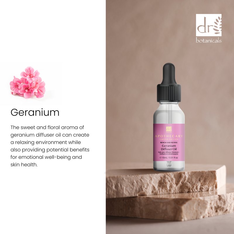 Olio Essenziale per Diffusore Geranio Rinvigorente e Rigenerante 15ml