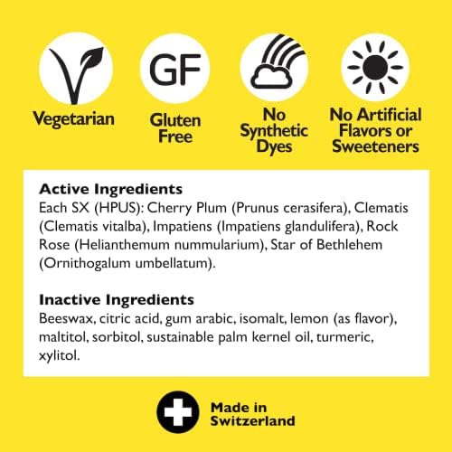 RESCUE Bach PASTILLES Lemon Flavor – Stress Relief Lozenges (6-Pack) | Homeopathic, Sugar & Gluten Free
