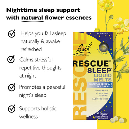 RESCUE Sleep Liquid Melts - No Melatonin, Natural Orange Vanilla, 3 Pack (28 Count Each)