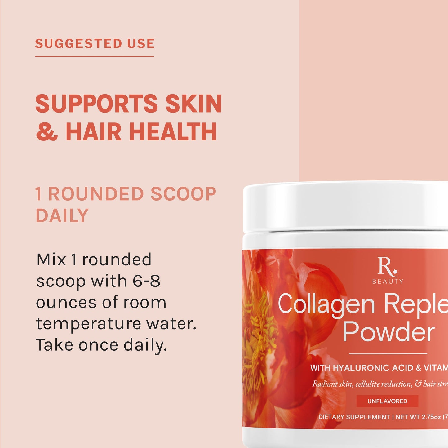Reserveage Beauty Collagen Replenish Powder – No-Taste Collagen for Radiant Skin & Hair