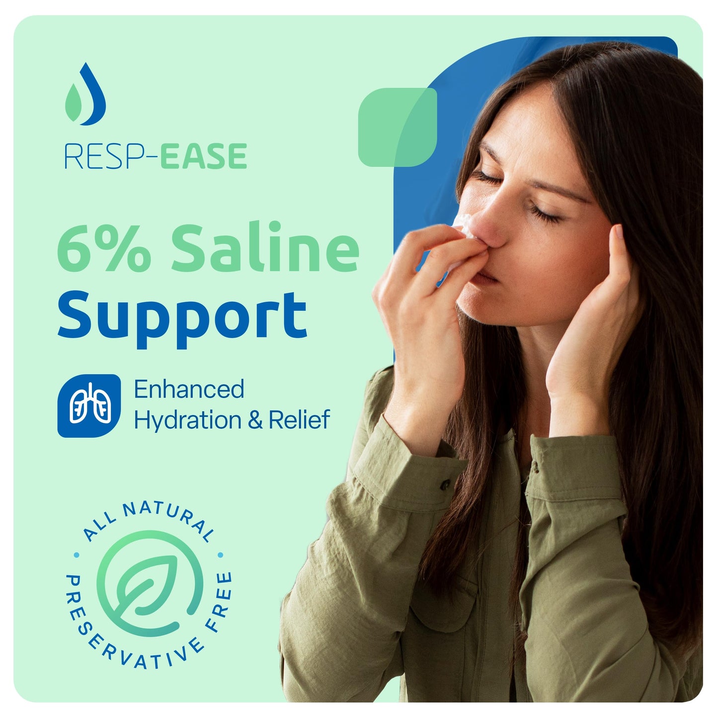 Resp-Ease 6% Saline Solution for Nebulizers & Nasal/Eye Moisture – 240ml
