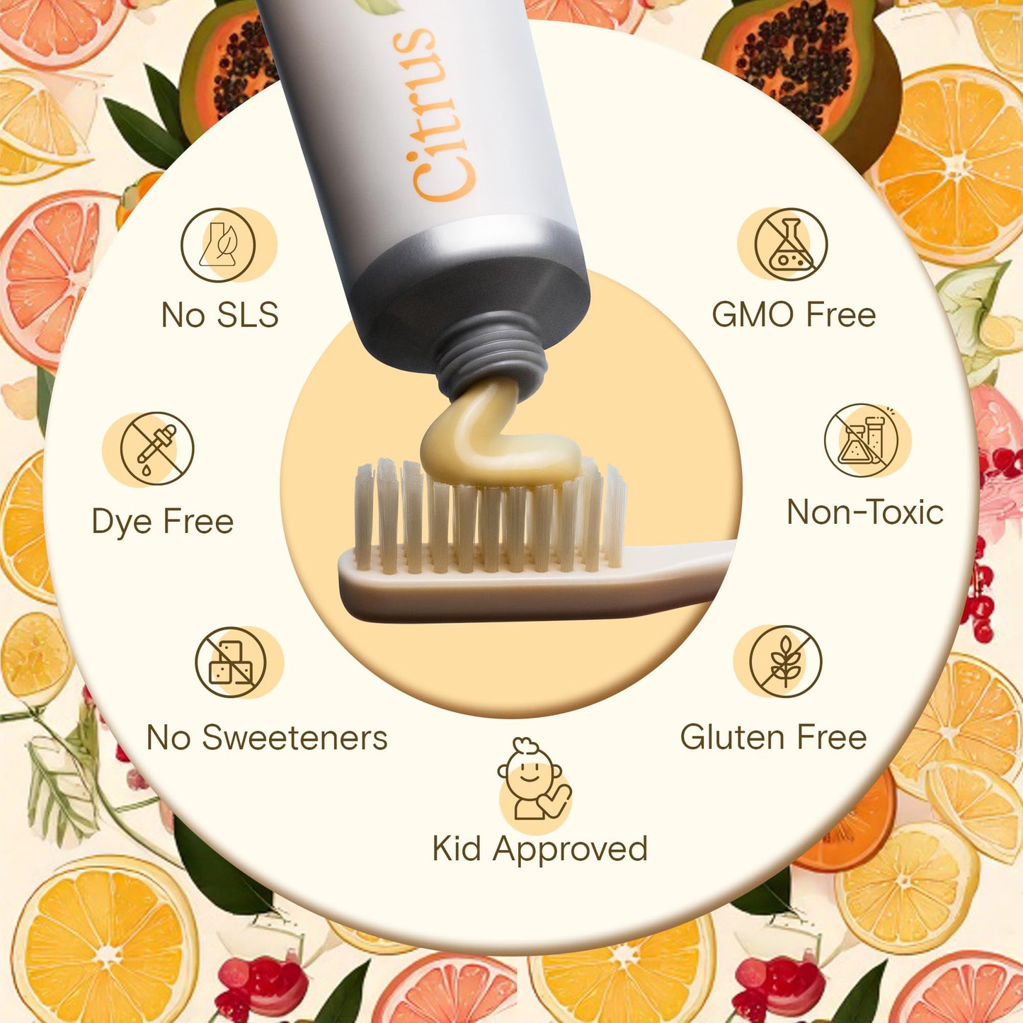 Revitin Toothpaste | Fluoride-Free Prebiotic Citrus Tooth Gel | No SLS, Gluten Free, Dye Free, GMO Free, No Sweeteners | Non-Toxic, Kid Approved | Pack of 5